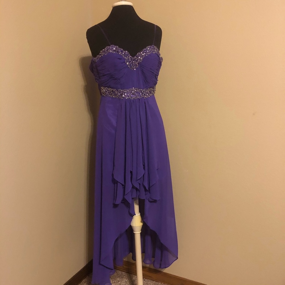 ❤️ Purple high low beaded formal dress ❤️